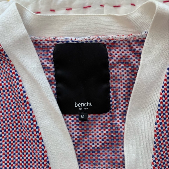 Bench knit cardigan red blue and white tight knit - Picture 2 of 2